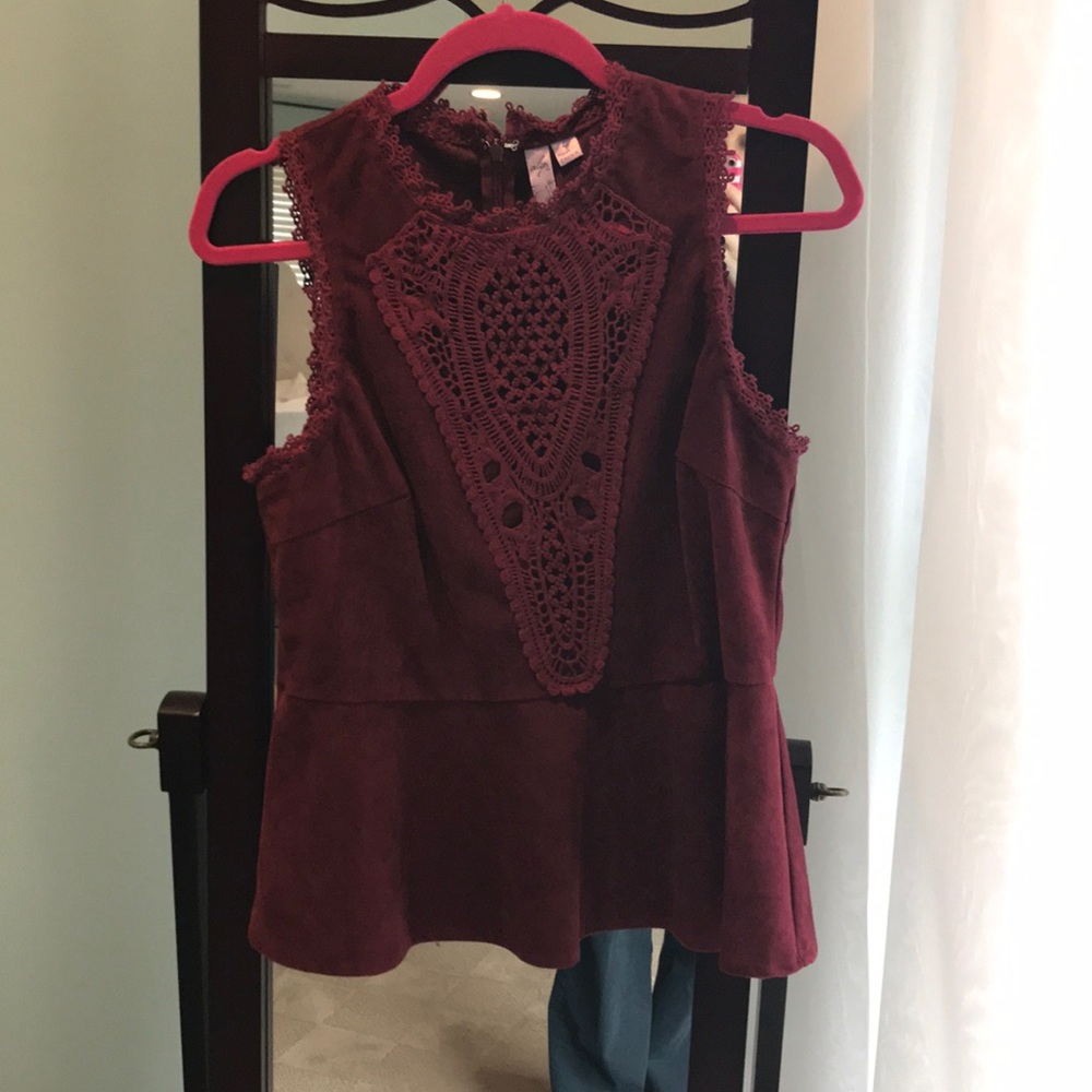 Alya Suede Tank with Embroidery